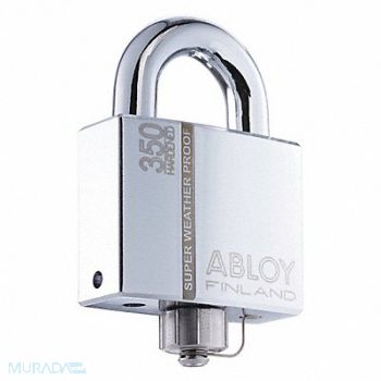 ABLOY Keyed Padlock 1 1/4 in Rectangle Silver, 35GP92