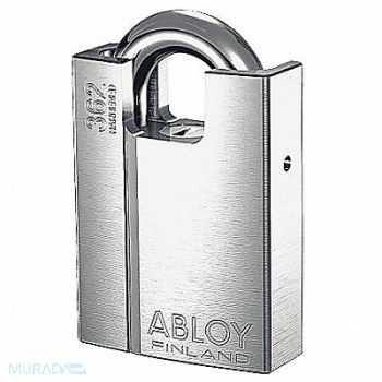 ABLOY Keyed Padlock 1 1/4 in Rectangle Silver, 35GP74