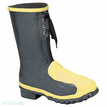 LACROSSE Rubber Boot Men s 14 Mid-Calf Black PR, 35GT73