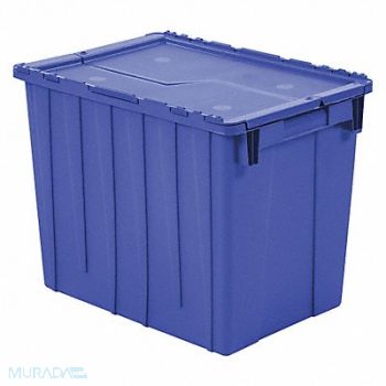 ORBIS J0286 Attached Lid Container Blue Solid HDPE, 35HX82
