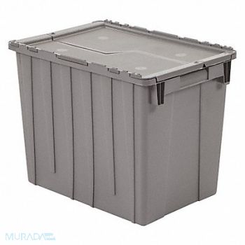 ORBIS J0286 Attached Lid Container Gray Solid HDPE, 35HX83