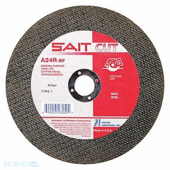 UNITED ABRASIVES-SAIT CutOff Wheel A24R 4-1/2 x3/32 x7/8, 35KH25