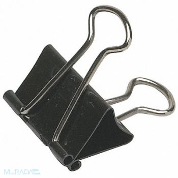 SKILCRAFT Binder Clip 1-1/4in Steel Blk/Slvr PK12, 35KR80