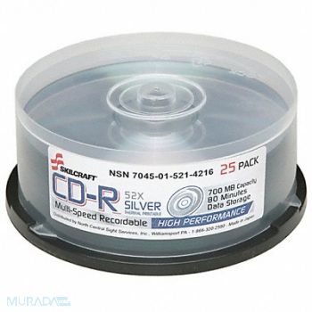 ABILITY ONE CD-R Disc 700 MB 80 min 52x PK25, 35KR84