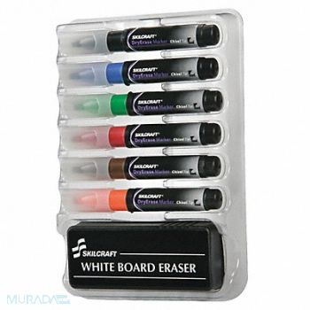 ABILITY ONE Dry Erase Marker Set Chisel, 35LX32