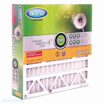 BESTAIR PRO FurnAirCleaner Filter MERV8 20x20x5 PK2, 35NZ31