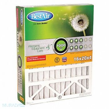 BESTAIR PRO Furn Air Clnr Filter MERV8 16x20x5 PK2, 35NZ32