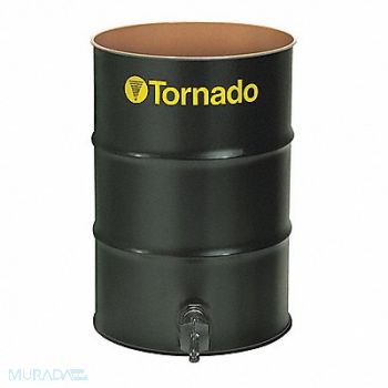 TORNADO Vacuum Drum Open Head 55 gal Steel Black, 35PG55