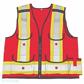 VIKING Hi Vis Surveyor Vest Class 1 M Red, 517M79
