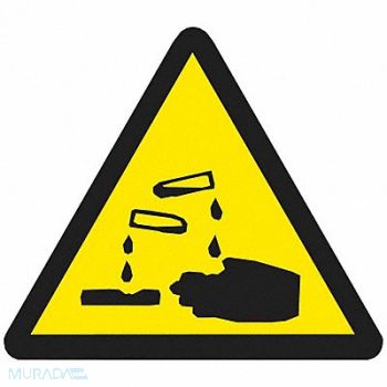 BRADY Label PS Vinyl 8inHx8inW Acid PK10, 35RZ71