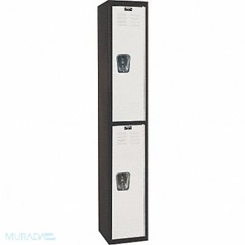 HALLOWELL Lckr 2x1Lckr LtGry/Bk 72 x12 x18 UnAssm, 35UW48