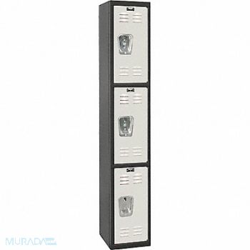 HALLOWELL Lckr 3x1Lckr LtGry/Bk 72 x12 x18 UnAssm, 35UW51