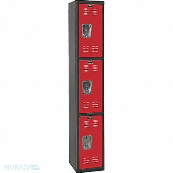 HALLOWELL Lckr 3x1Lckr Red/Blk 72 x12 x18 UnAssm, 35UW52