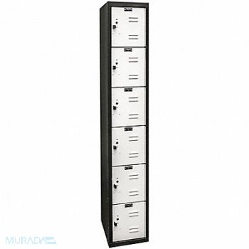 HALLOWELL Lckr 6x1Lckr LtGray/Blk 72 x12 x18 Assm, 35UW78