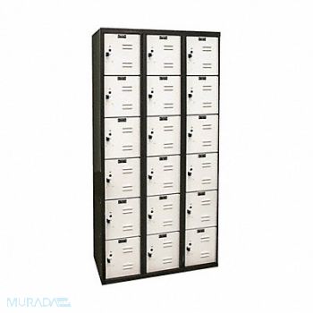 HALLOWELL Lckr 6x3Lckr LtGray/Blk 72 x36 x18 Assm, 35UW90