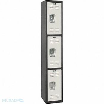 HALLOWELL Lckr 3x1Lckr LtGry/Blk 72 x12 x18 Assm, 35UW75