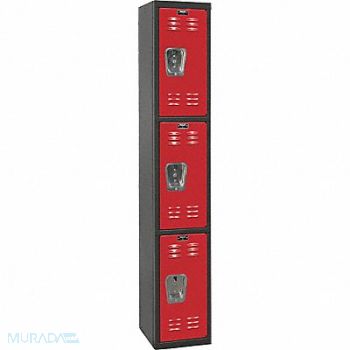 HALLOWELL Lckr 3x1Lckr Red/Blk 72 x12 x18 Assm, 35UW76