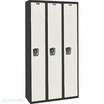 HALLOWELL Lckr 1x3Lckr LtGry/Bk 72 x36 x18 UnAssm, 35UW57