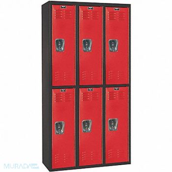 HALLOWELL Lckr 2x3Lckr Red/Blk 72 x36 x18 Assm, 35UW85