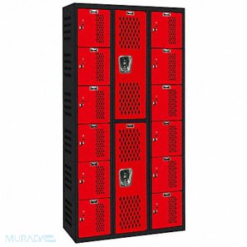 HALLOWELL Lckr 2x3Lckr Red/Blk 72 x36 x18 Assm, 35UW96