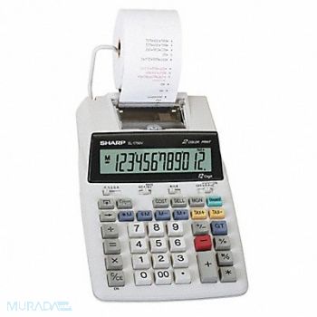 SHARP Desktop Calculator Printing LCD 12 Digit, 35W752