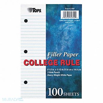 TOPS Looseleaf Paper College PK100, 35W920