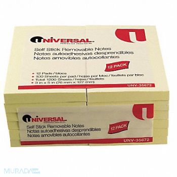 UNIVERSAL Sticky Notes 3 x 5 PK12, 35X095
