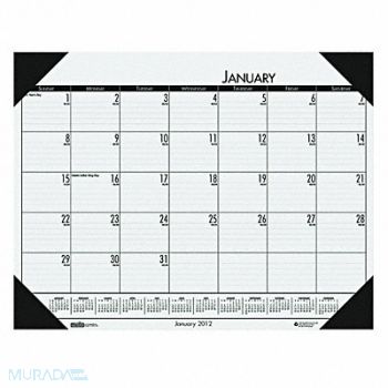 HOUSE OF DOOLITTLE Monthly Desk Pad Calendar 22x17 In Green, 35X150