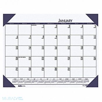 HOUSE OF DOOLITTLE Monthly Desk Pad Calendar 22x17 In Blue, 35X168