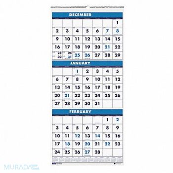 HOUSE OF DOOLITTLE Three-Month Format Wall Calendar 8x17 In, 35X237