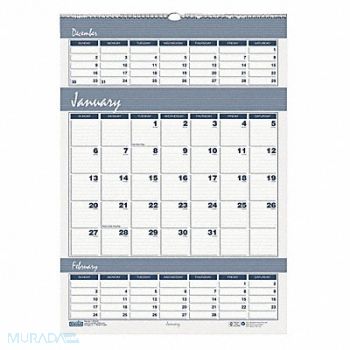 HOUSE OF DOOLITTLE Wall Calendar 3-Months-Per-Page 12x17 In, 35X238
