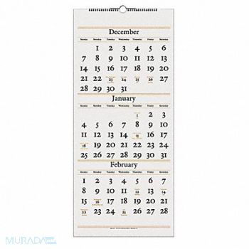 AT-A-GLANCE 3-Month Ref. Wall Calendar 12-1/4x27 In., 35X239