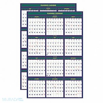 HOUSE OF DOOLITTLE Year Wall Calendar 24x37 In., 35X240
