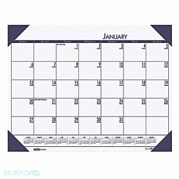 HOUSE OF DOOLITTLE Desk Calendar 18-1/2x13 In Ocean Blue, 35X290
