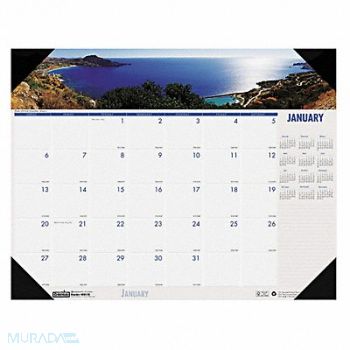 HOUSE OF DOOLITTLE Desk Pad Calendar 22x17 In Coastlines, 35X298