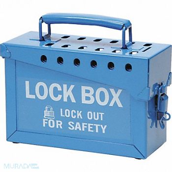 BRADY Group Lockout Box Heavy Duty Steel Blue, 35XM04