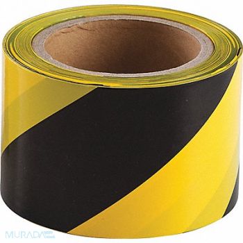 BRADY Barricade Tape Black/Yellow Polyethylene, 35XM24