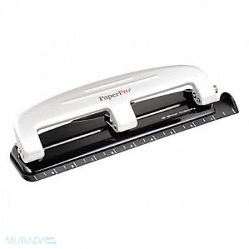 PAPERPRO Three-Hole Paper Punch 12 Sheet Blk/Gray, 35Y606