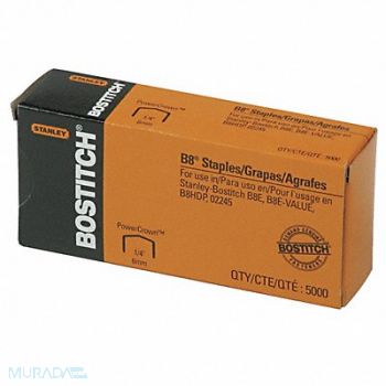 STANLEY BOSTITCH Staples 1/4 in Leg PK5000, 35Y686