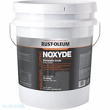 RUST-OLEUM J0583 Elastomeric Acrylic Off White 5 gal Pail, 35YJ71