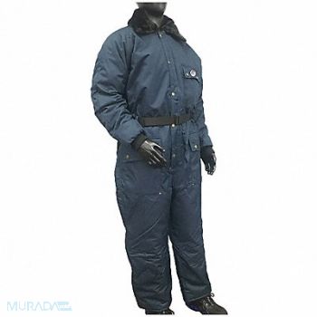 POLAR PLUS Coverall XL Mens Navy Nylon, 35YP94