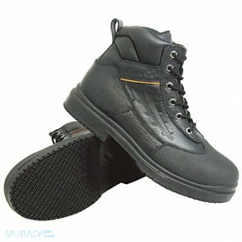 GENUINE GRIP 6 Work Boot 4 Wide Black Steel PR, 35YU29