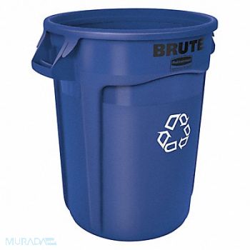 RUBBERMAID COMMERCIAL PRODUCTS Recycling Receptacle Blue 32 gal., 35ZU72
