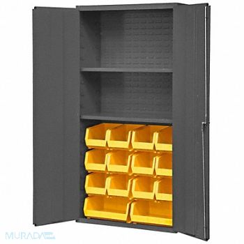 DURHAM MFG K4908 Bin Cabinet 72 x36 x18 Gray 14YlwBns, 3NYL3