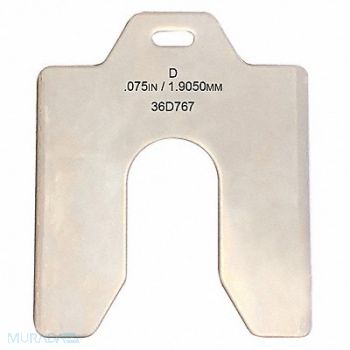 GRAINGER APPROVED Slotted Shim 5x5 Inx0.075In PK10, 36D767