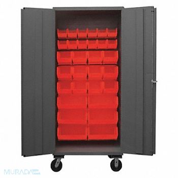 DURHAM MFG K4878 Bin Cabinet 80 x36 x24 Gray 30RedBns, 36EZ35