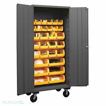 DURHAM MFG K4876 Bin Cabinet 80 x36 x24 Gray 30YlwBns, 36EZ49