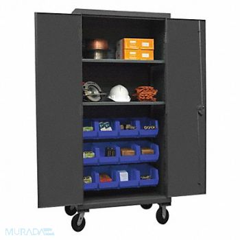 DURHAM MFG K4886 Bin Cabinet 80 x36 x24 Gray 12BlueBns, 36EZ57