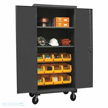 DURHAM MFG K4886 Bin Cabinet 80 x36 x24 Gray 12YlwBns, 36EZ58