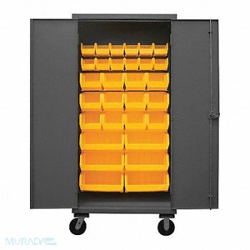 DURHAM MFG K4880 Bin Cabinet 80 x36 x24 Gray 30YlwBns, 36EZ61